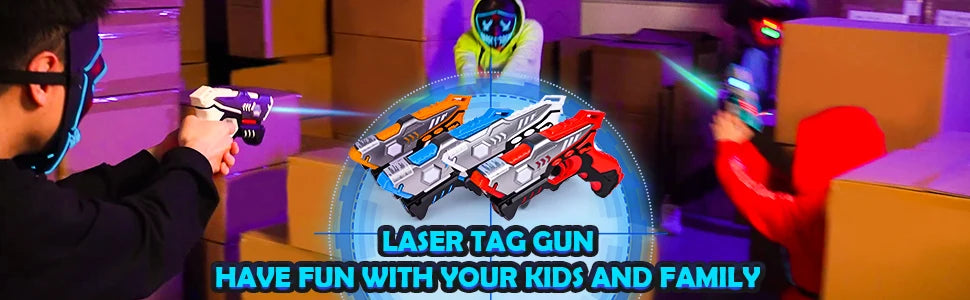 VATOS Laser Tag Guns x4 Sets Infrared Laser Tag Sets with Vest Rechargeable Shooting Game Toy Gift for Kids 6+ Years Old Adults