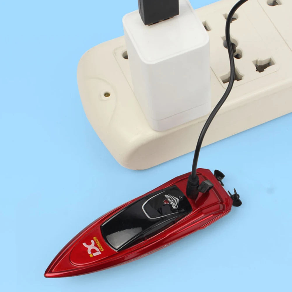 Waterproof 2.4GHz Electric RC Speed Boat Remote Control Watercraft Ship with LED Light for Kids Holiday Party Gift