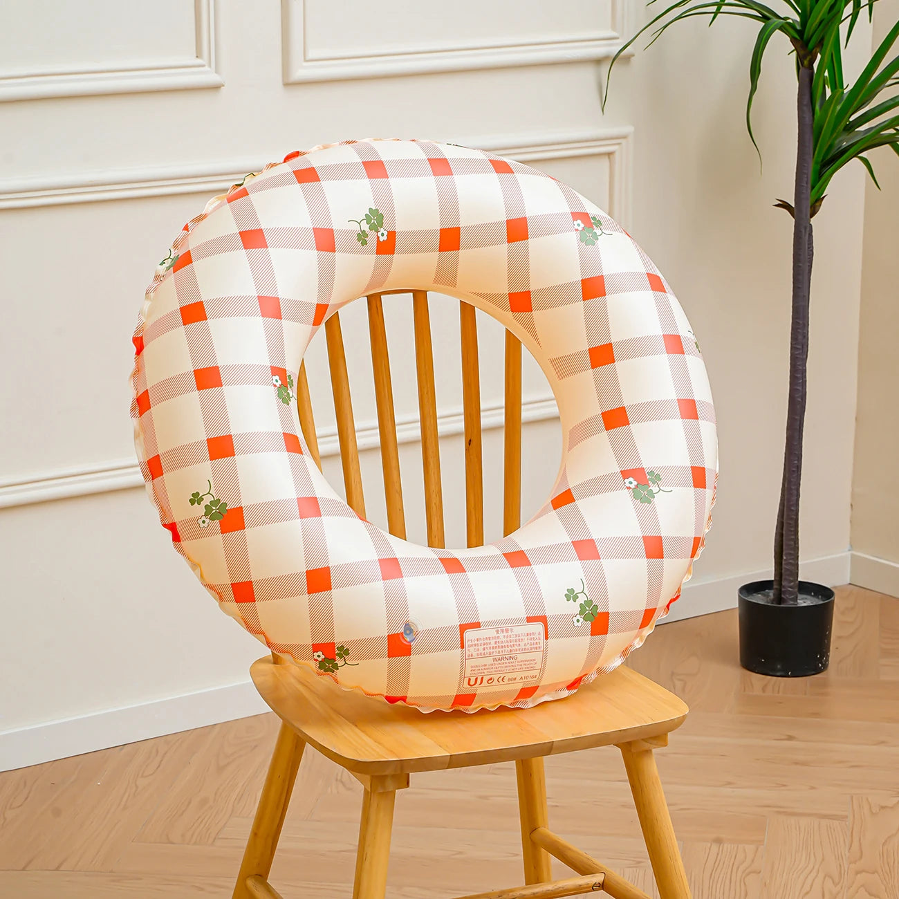 Checkered Flower Inflatable Swimming Pool Floats，Floating Object Summer Swimming Ring Beach Toy，Inflatable Swimming Pool Float