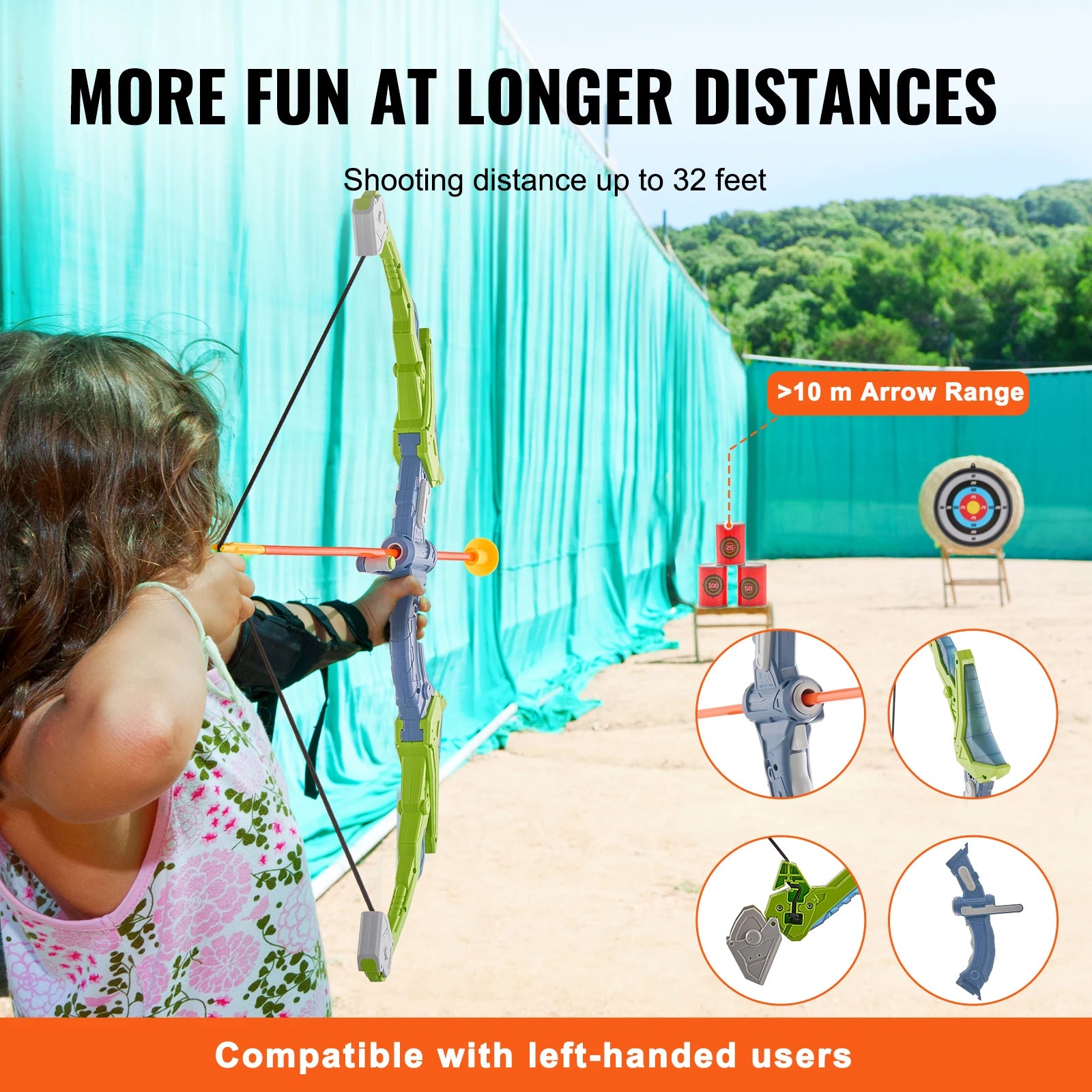 SucceBuy Bow and Arrow Set for Kids 2 Pack LED Archery Set with 20 Arrows 2 Guns Outdoor Toy for Children Boy & Girl 6+ Year Old