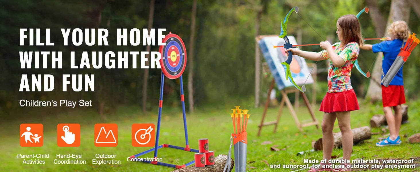 SucceBUy Bow & Arrows For Children Kids Archery Bow Practice Recurve Outdoor Sports Game Hunting Shooting Toy Boys Gift Bow Kit