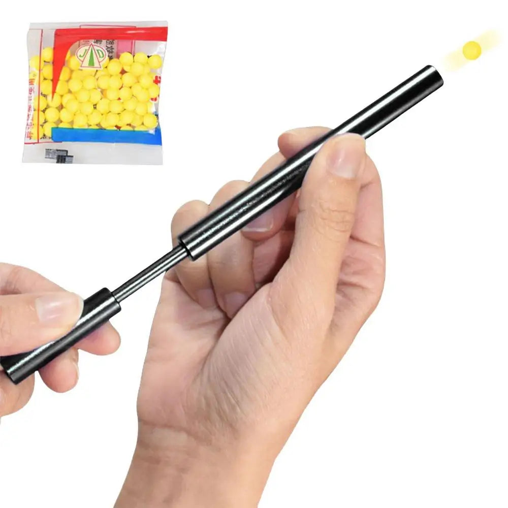 Soft Pinball Launcher Mini Alloy Small Ball Launcher Crackling Tube Bamboo Shooting Game Interesting Cracking Toys For Kids