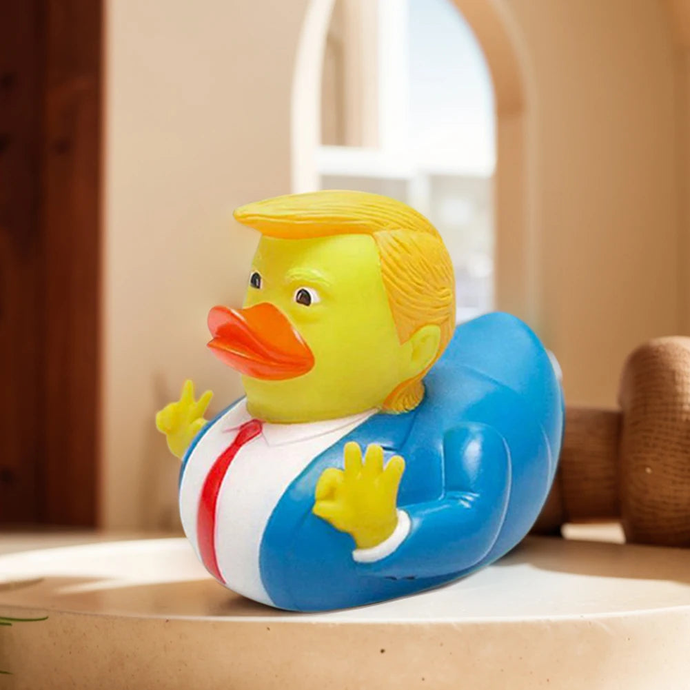 Novelty Trump Rubber Duck Bath Toy Rubber Duckies Trump Merchandise Funny Duck Toy US President Baby Toy for Kids Baby Gift