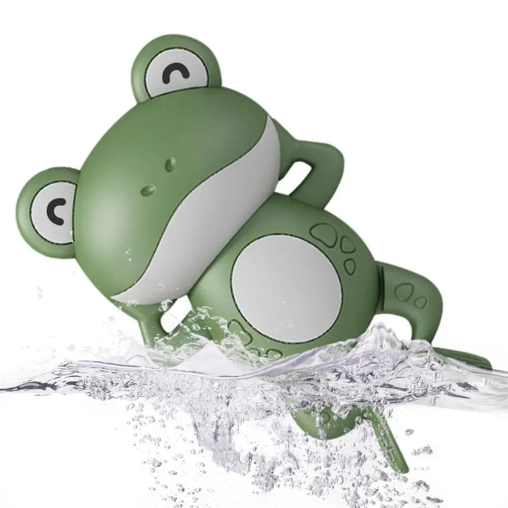 2023 New Baby Bath Toys For Children New Baby Bath Swimming Bath Toy Cute Frogs Clockwork Bath Toy Swimming Water Clockwork Toys