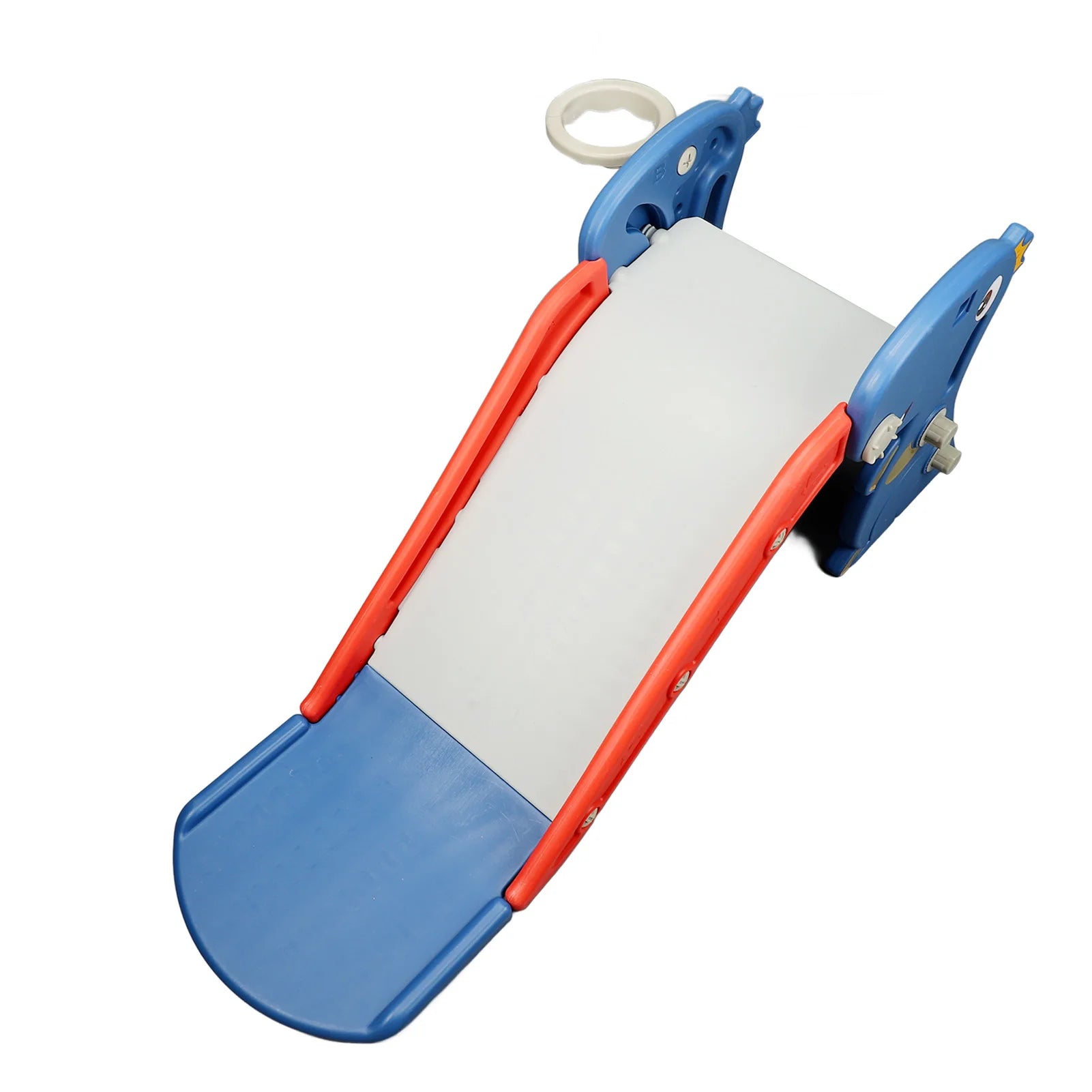 Indoor Slide Dinosaur Shape Easy To Assemble Multifunctional Blue Grab Rail Folding Slide with Basketball Hoop Climber for Home