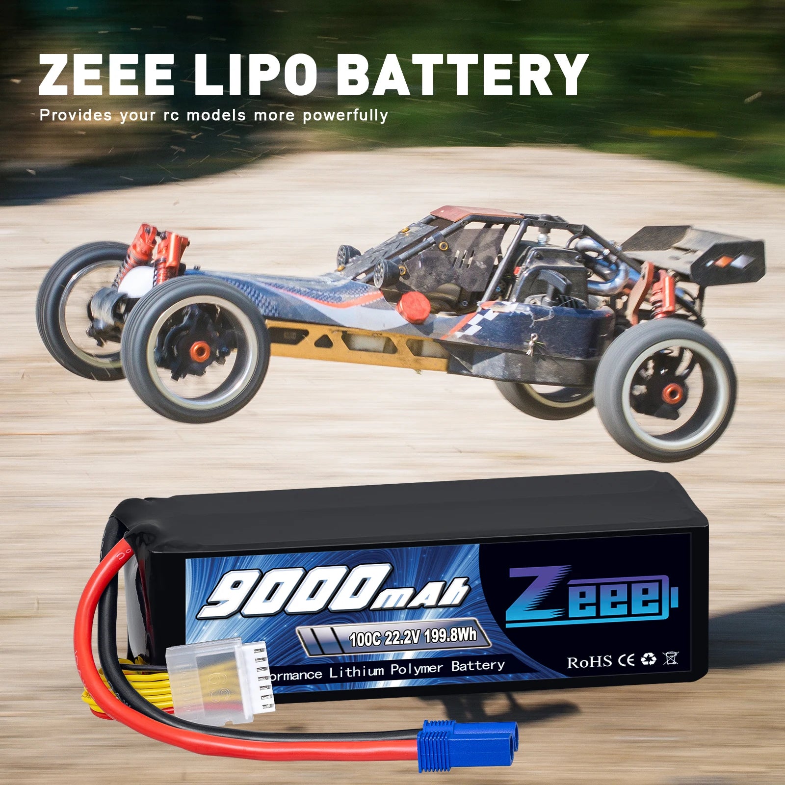 1/2units Zeee 6S 9000mAh Lipo Battery 22.2V 100C Softcase with EC5 Plug for RC Car Boat FPV Drones Airplane Buggy RC Model Parts