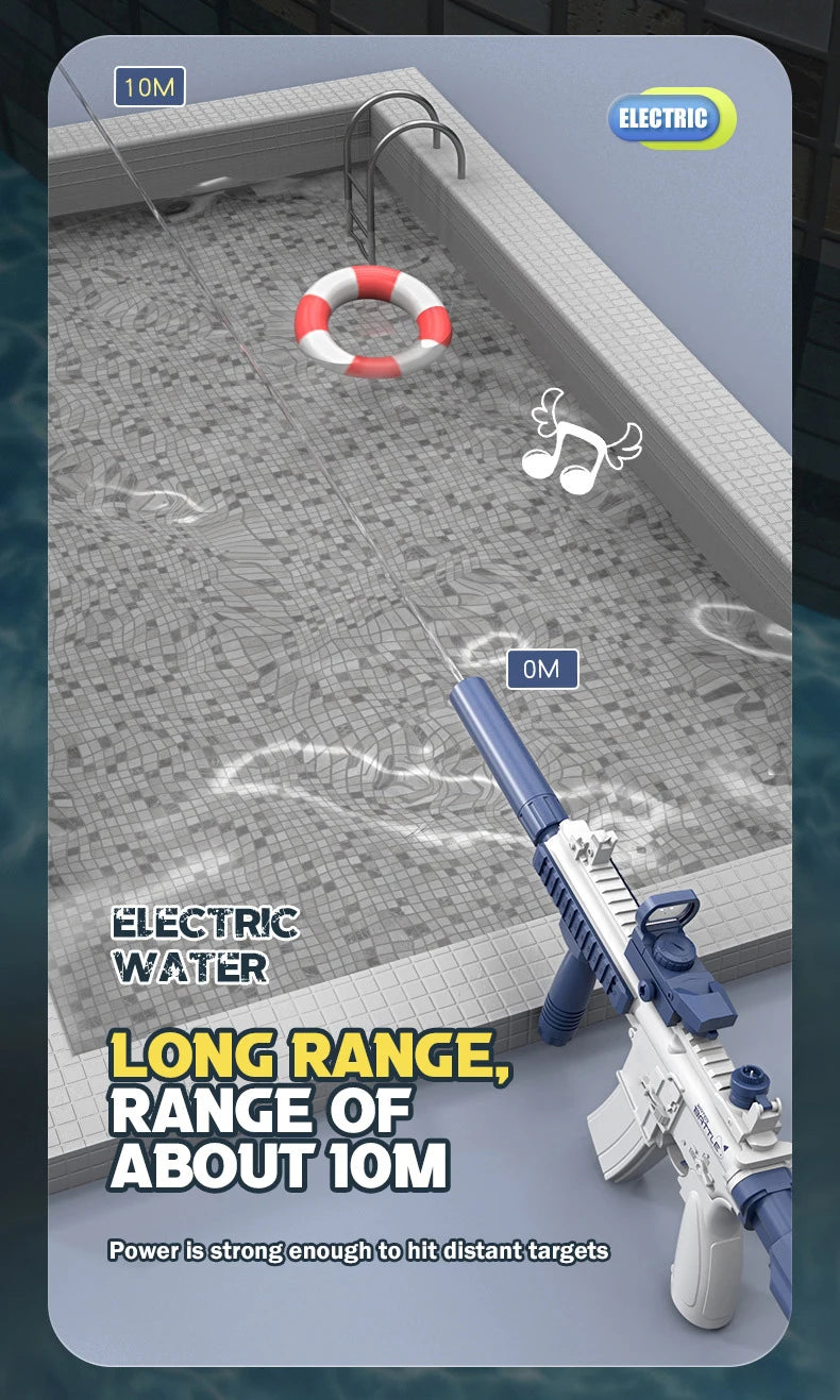 M416 Water Gun pistol 10M Long Range Portable Guns Children Summer Beach Outdoor Fight shooting Toys for Boys Kids Girls Gifts