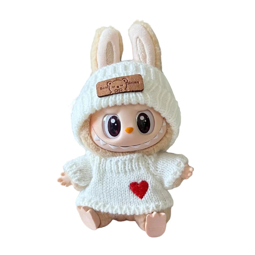 17cm Labubu I II Idol Dolls Cute Mini Plush Doll'S Clothes Korea Kpop Exo Idol Dolls Overalls Clothing DIY Accessories Gifts