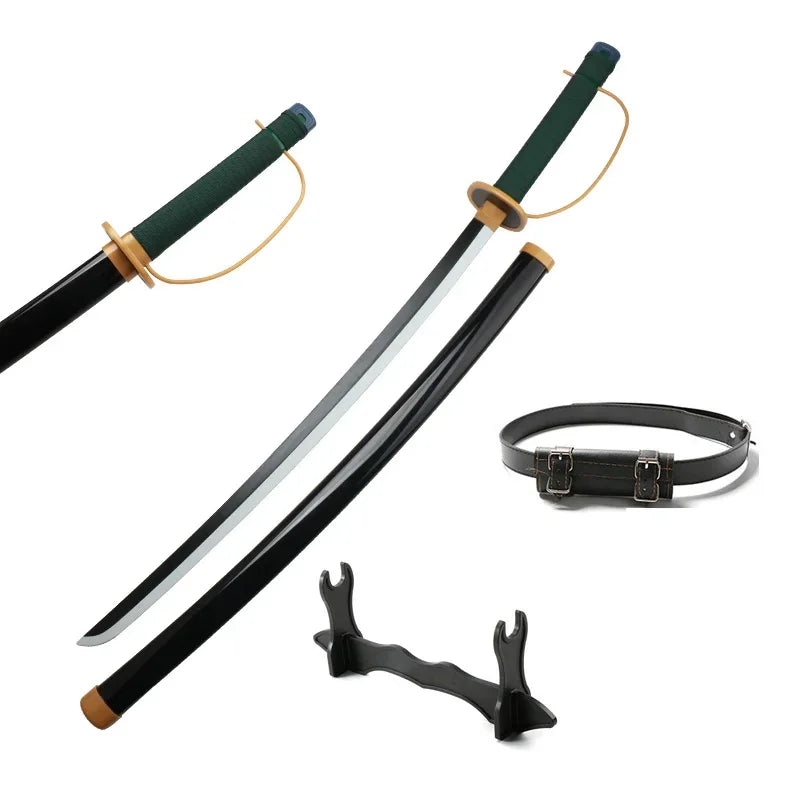 Roronoa Zoro Katana Anime Cosplay Wooden  Sword Toy Shanks Weapons Props Role-playing Halloween Gifts with Belt and Sword Holder