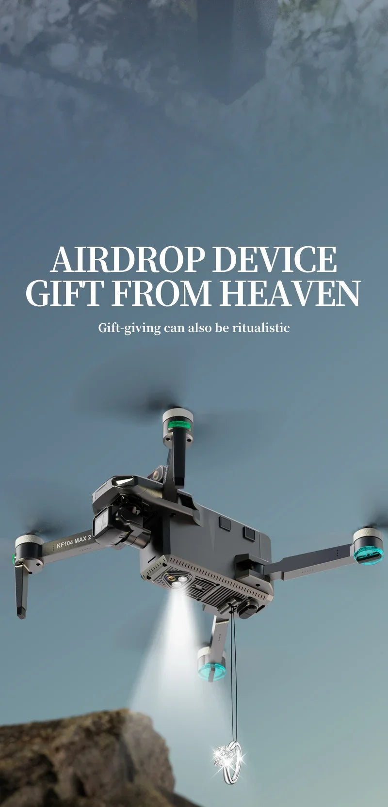 Teeggi KF104 MAX2 GPS Drone 4k Profesional 3-Axis Gimbal 360° obstacle avoidance 6KM Foldable RC with screen RC Quadcopter Dron