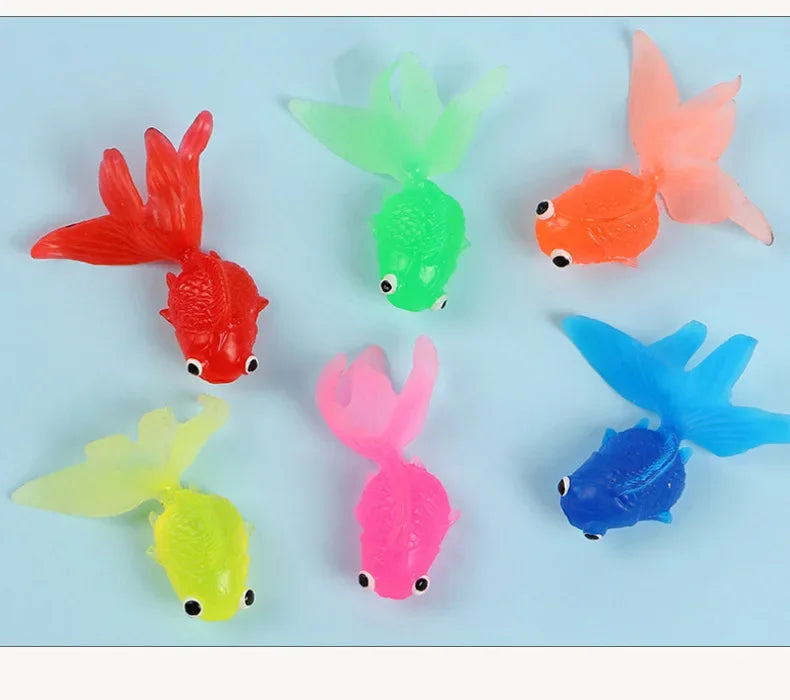 Kids Soft Rubber Gold Fish Baby Bath Toys for Children Simulation Mini Goldfish Water Toddler Fun Swimming Beach Gifts
