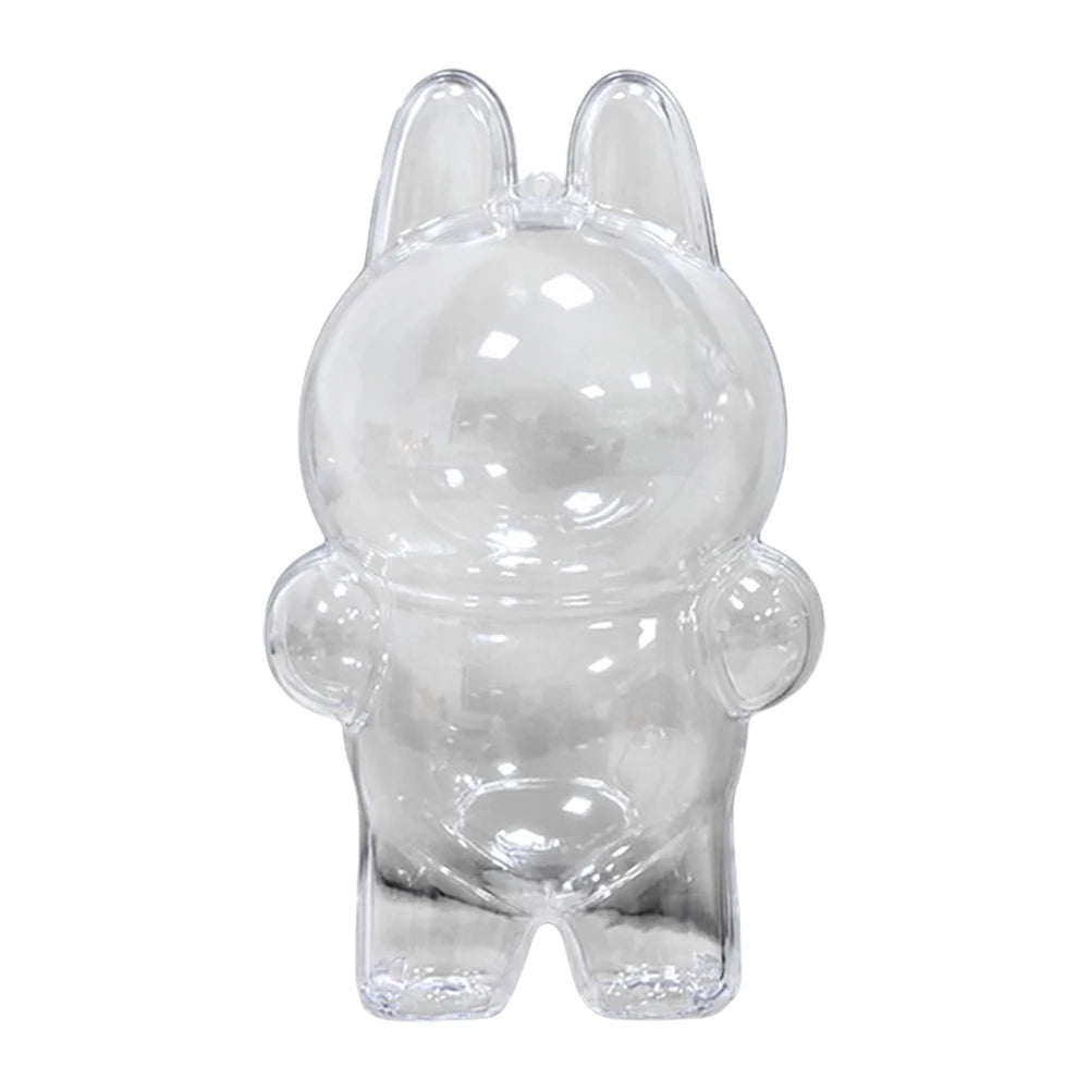 For Labubu Transparent Protective Cover Monster Toy Storage Case Cute Elf Plushie Display Cover for Sitting Party Dolls