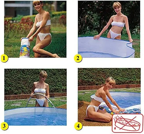 Nuwani PVC Folding Swimming Pool for Kids Toddlers - Non-Inflatable Outdoor Backyard Pool for Adults, Kids, Pets