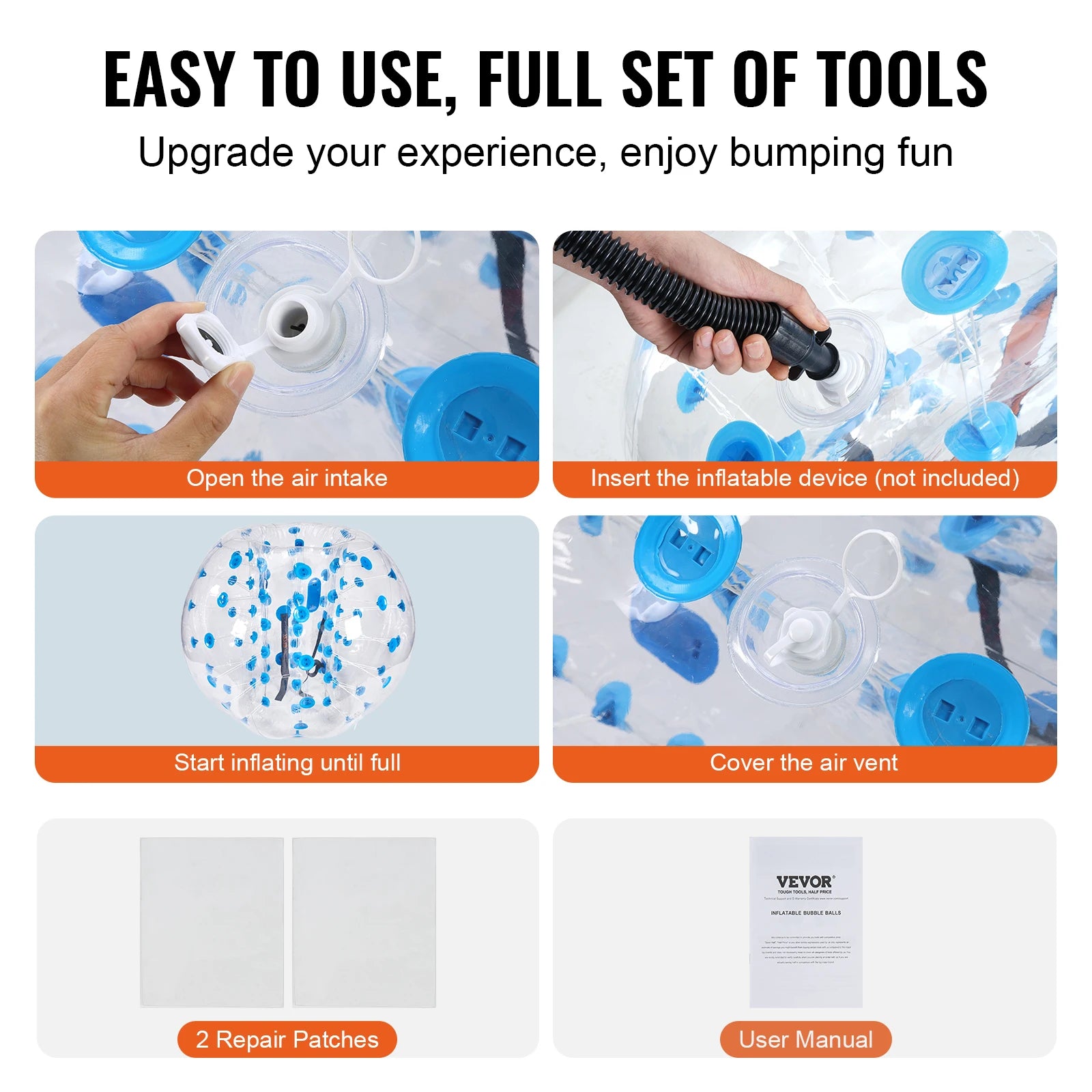 SucceBuy 5FT/1.5M Inflatable Bumper Ball Body Sumo Zorb Balls for Teen & Adult 0.8mm Thick PVC Human Hamster Bubble Balls