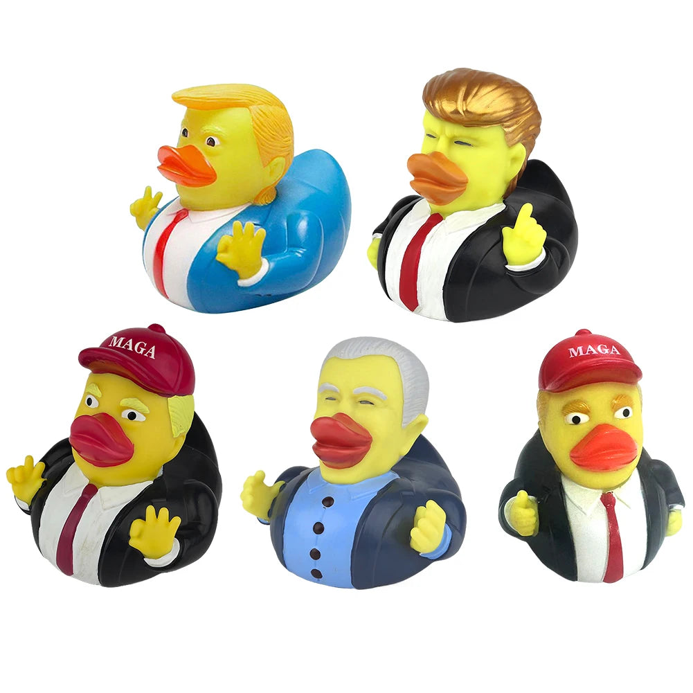Novelty Trump Rubber Duck Bath Toy Rubber Duckies Trump Merchandise Funny Duck Toy US President Baby Toy for Kids Baby Gift