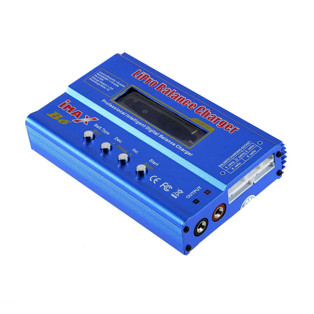 IMAX B6 Lipo Balance Charger AC/DC Lipo Battery Charger LCD Dispaly Discharge Power 5W 18V 6A for LiPo NiMH NiCd LiFe Pb Battery