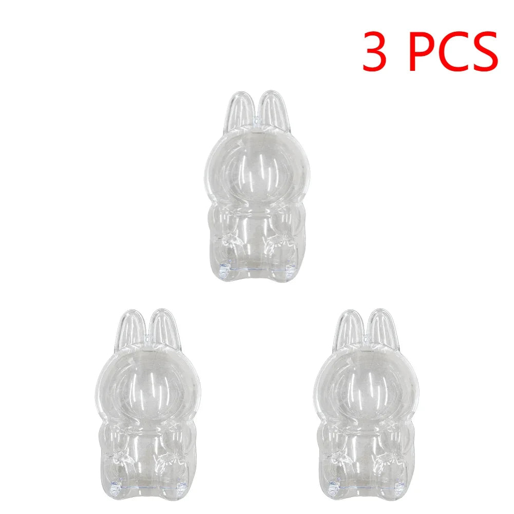 2025 LABUBU Clear Macaron Case Dust Case Popmart Bubble Mart Doll Accessories Elf Doll Cover Storage Box Christmas New Year Gift