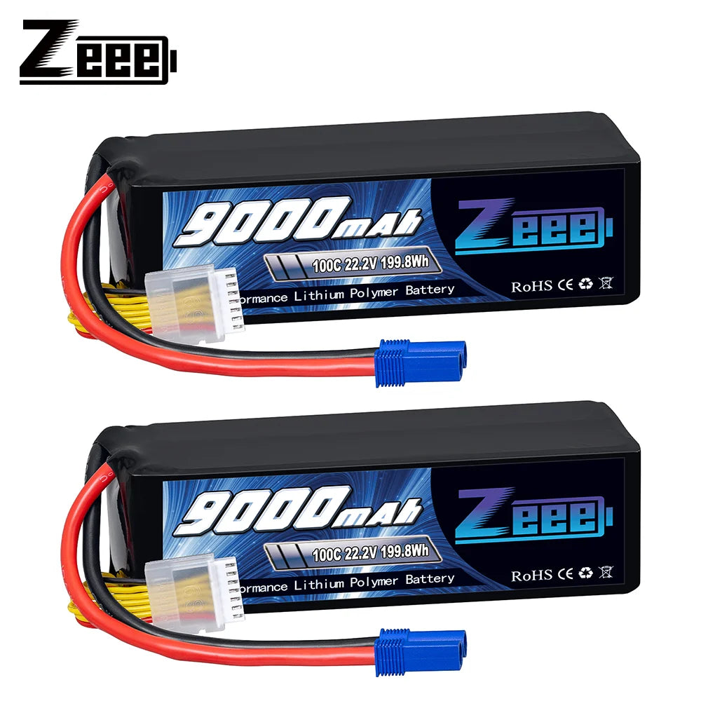 1/2units Zeee 6S 9000mAh Lipo Battery 22.2V 100C Softcase with EC5 Plug for RC Car Boat FPV Drones Airplane Buggy RC Model Parts