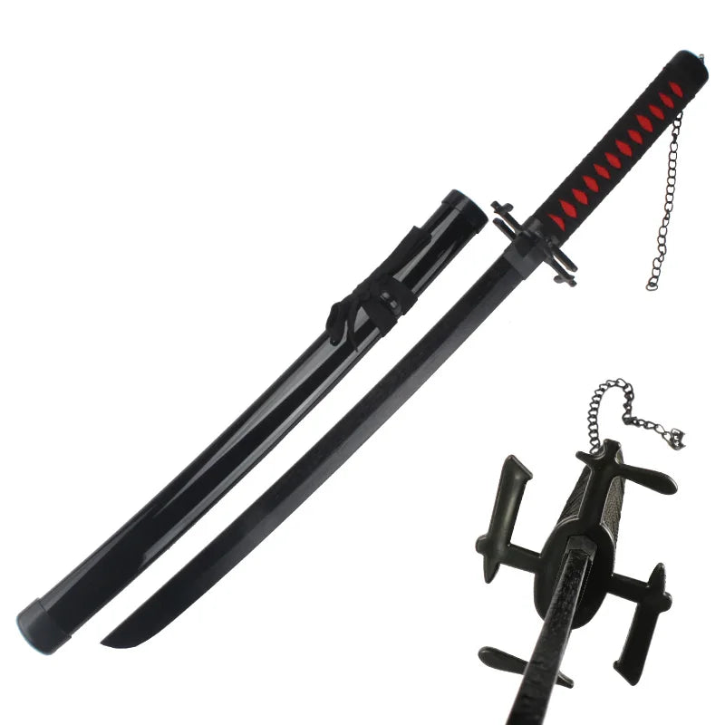 80cm Anime Bleach Katana Swords Kurosaki Ichigo Ninja Blade Cosplay Prop Wooden Anime Katana  Zangetsu Decorative
