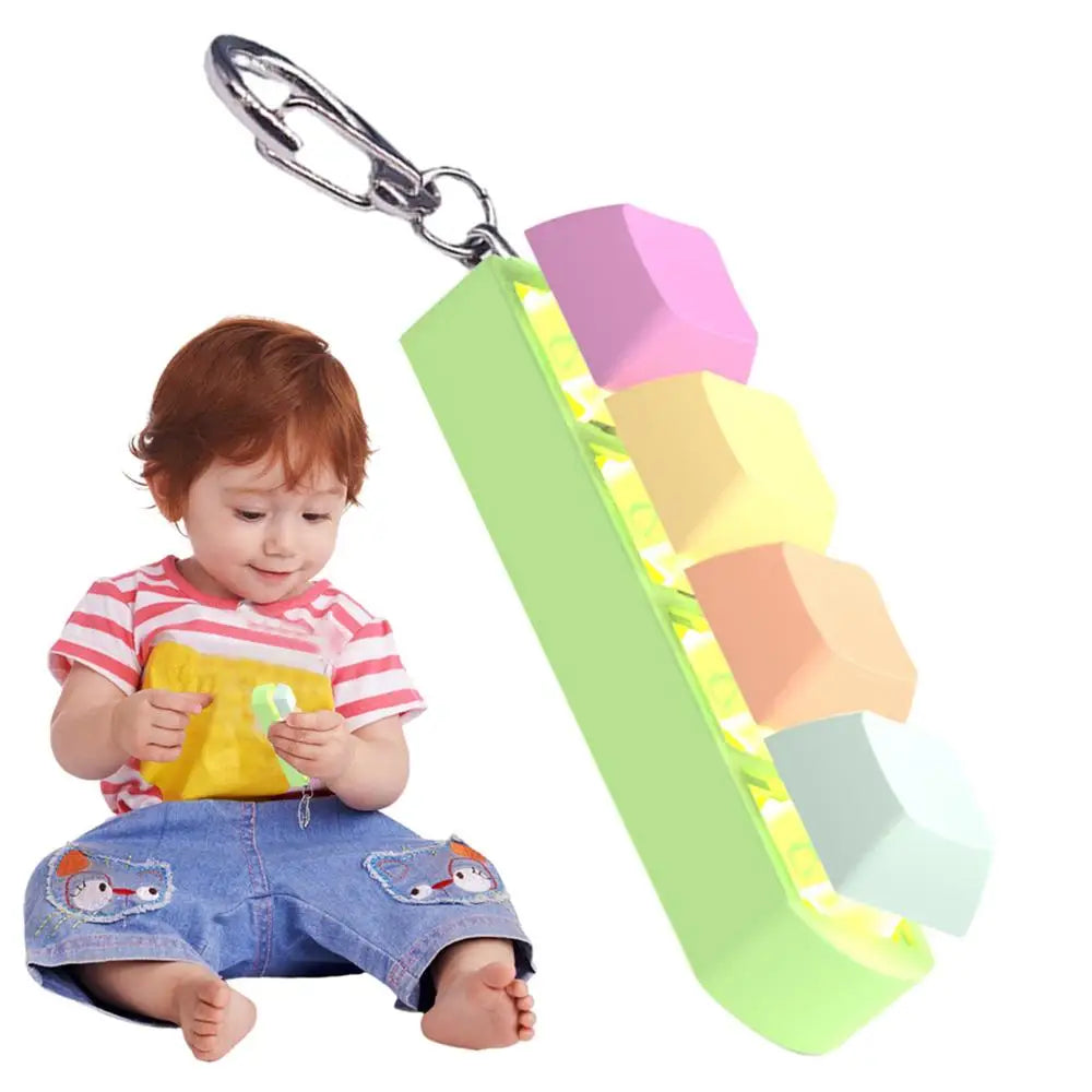 Keyboard Button Fidgets Toy 4-Button Party Stress Relief DIY Fidget Button Keycap Fidget With Sound Light Led Light Stress Toy