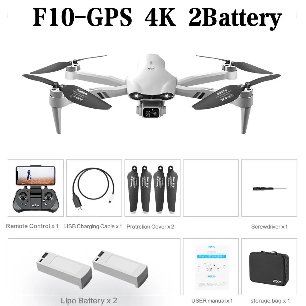 4DRC New 4K HD Dual Camera GPS Wide Angle FPV Real-time Transmission RC Distance 2km Professional Drone Quadcopter Dron Gift Toy