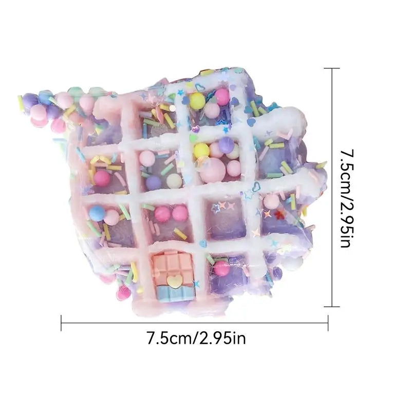 Waffle Fidget Toy Slow Rising Waffle Cookie Fidget Toys Biscuit Shape Squeezable Soft TPR Colorful Toy for Teenagers Children Bo
