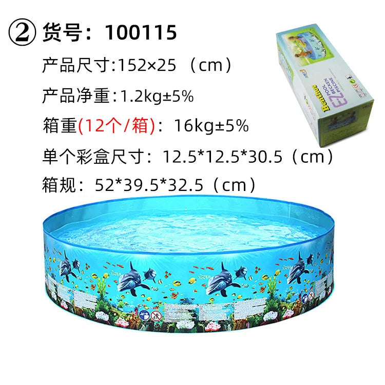 Nuwani PVC Folding Swimming Pool for Kids Toddlers - Non-Inflatable Outdoor Backyard Pool for Adults, Kids, Pets