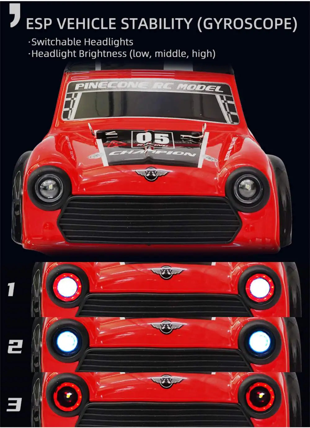 SG PINECONE FOREST 1605/1606 PRO 50km/h High Speed RC Car Brushless 1/16 2.4G 4WD Drift Remote Control Car with LED Lights