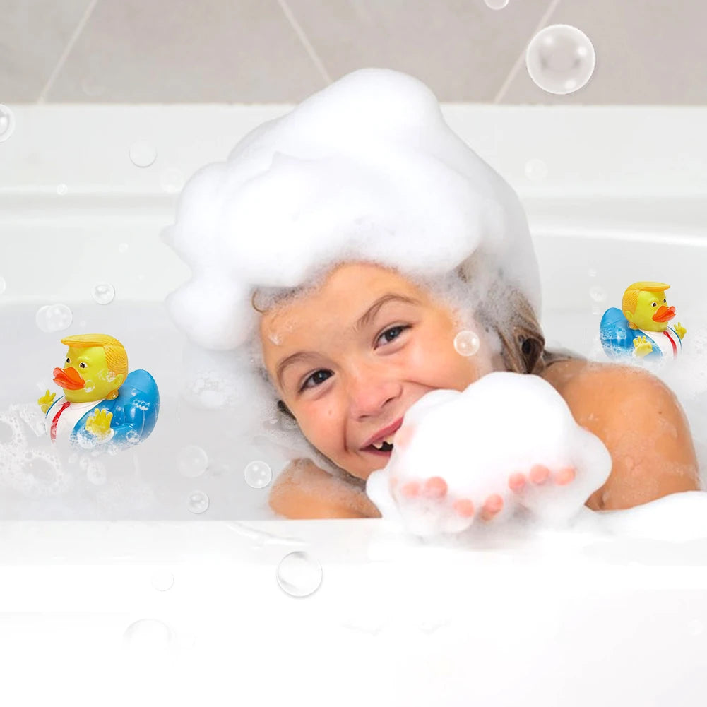 Novelty Trump Rubber Duck Bath Toy Rubber Duckies Trump Merchandise Funny Duck Toy US President Baby Toy for Kids Baby Gift