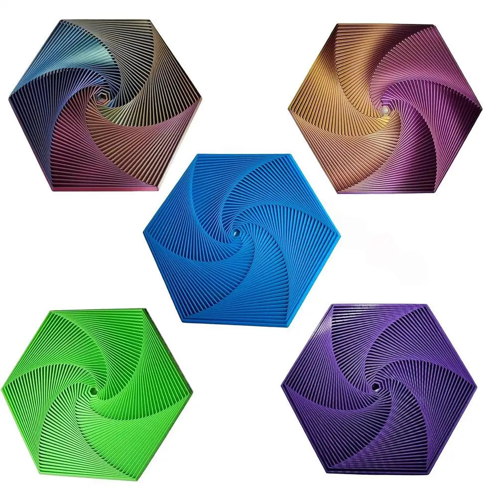 3D Printed Fractal Fidget Hexagon Portable Playing Sensory Anti-stress Toy Desktop Ornament Kid Toy Visual Toys