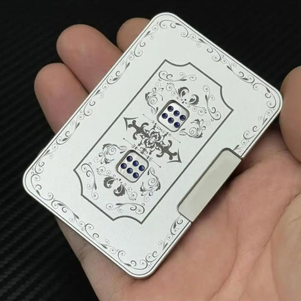 3D Mechanical Dice Fidget Toy Aluminum Alloy Stress Relief Dice Spinner Toys Portable Finger Press Card Dice Stress Relief Toys