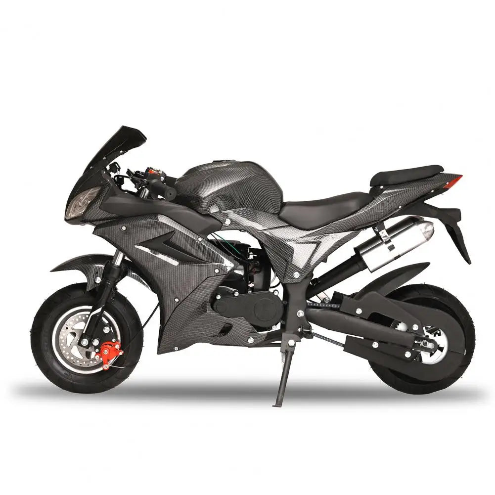 49cc 4-Stroke Gas Pocket Rocket Motorcycle, Mini Motorbike with Front Rear Disc Brakes, Racing Max Speed 25MPH, Dual Headlights