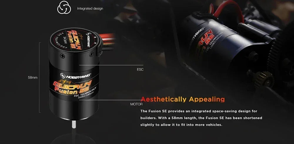 Hobbywing Quicrun Fusion Se 40a 1800kv 1200kv Combined Motor Esc For 1/10 1/8 Rc Model Car Crawler Accessories