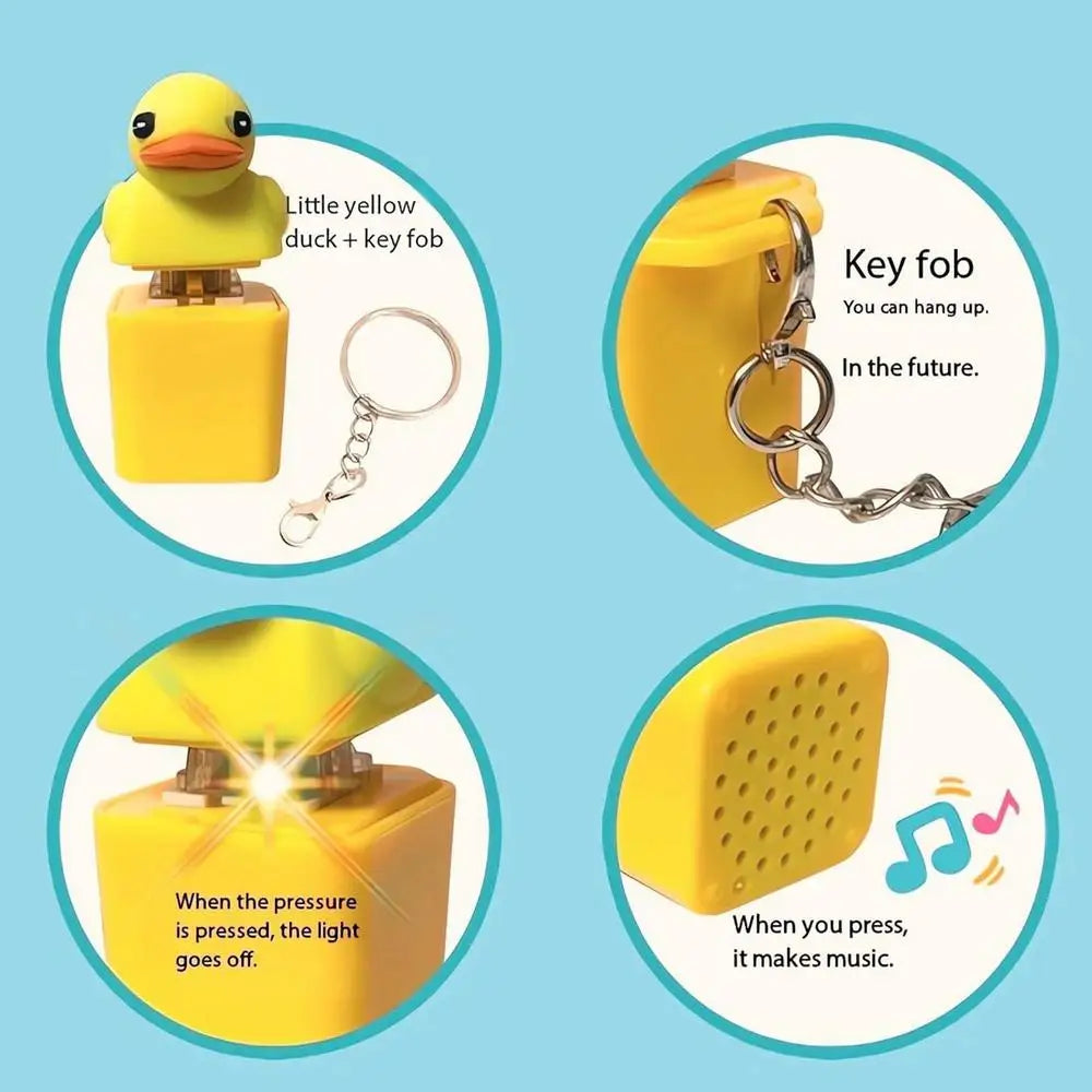 Quacking Duck Fidget Toy Rechargeable Fidget Toy Quacking Duck Key Chain Stress Relief Sensory Game Squeaky Home Decor For Bag &