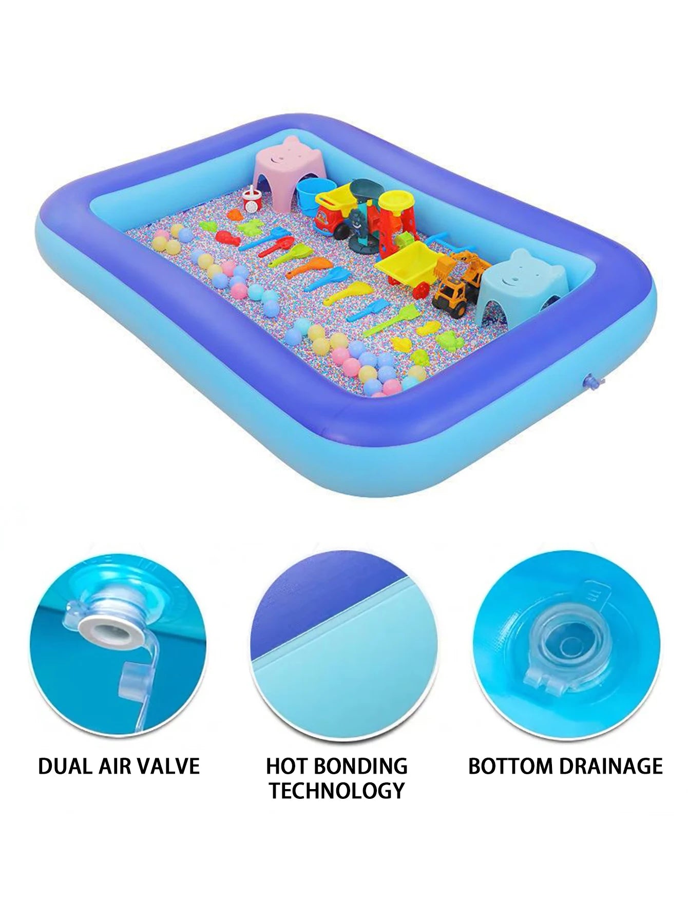 Inflatable swimming pool, suitable for indoor and outdoor water play, sand pool, summer water play toys