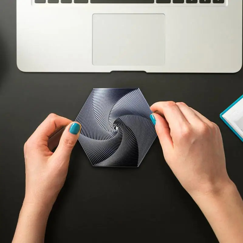 3D Printing Hexagons Fractal Fidget Toys Portable Hexagon Spirals Playing Sensory Toy For Stress Pressure Party Games For Child