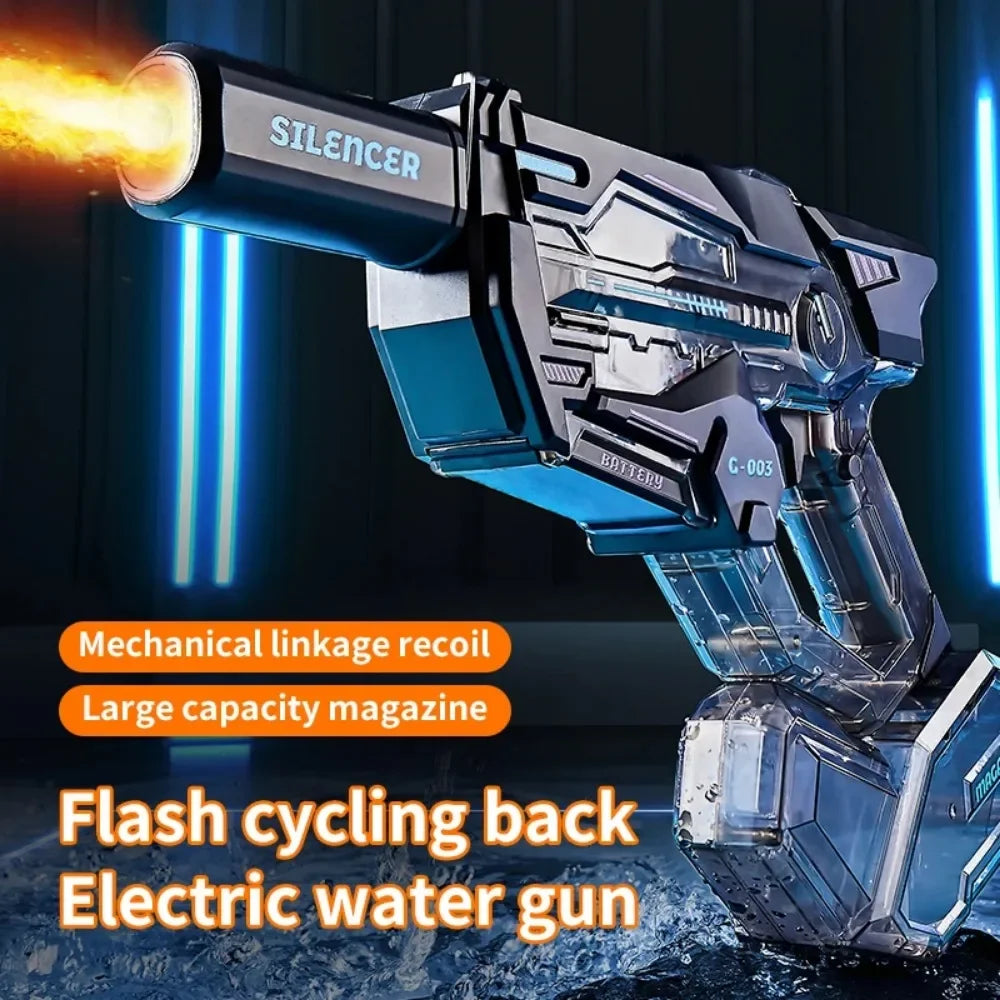 Electric Water Gun Toys with Led Induction Light Automatic Squirt Gun Summer Outdoor Beach Pool Water Pistol Toy  for Adult Gift