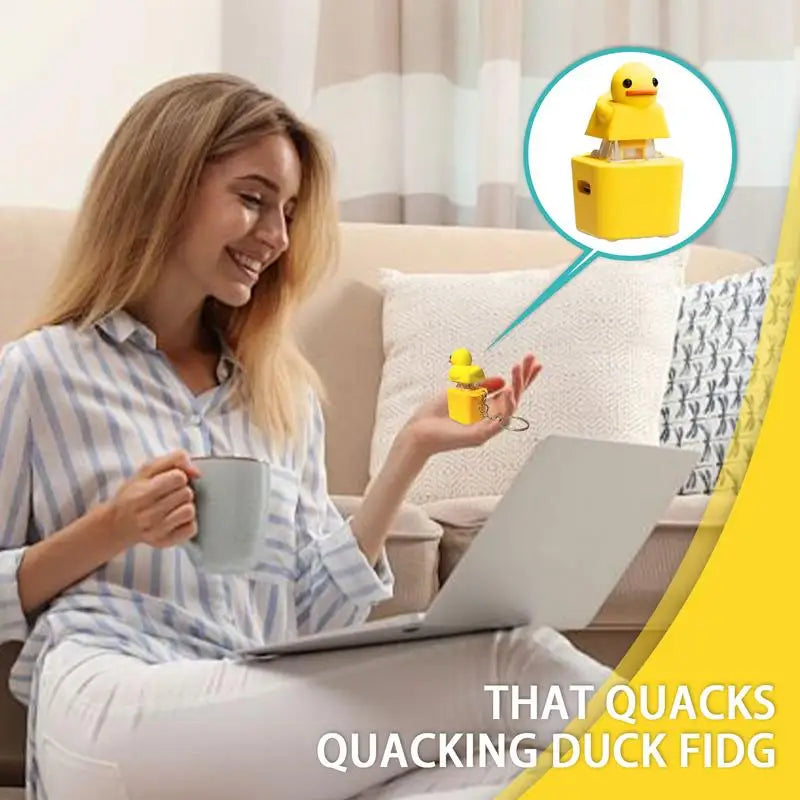 Quacking Duck Fidget Toy Rechargeable Fidget Toy Quacking Duck Key Chain Stress Relief Sensory Game Squeaky Home Decor For Bag &