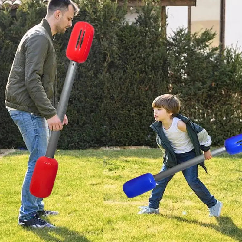 Inflatable Gladiator Jousting Yard Game Sticks Mats Kit Inflatable Gladiator Game Battle Outdoor Accessories For Boys Girls