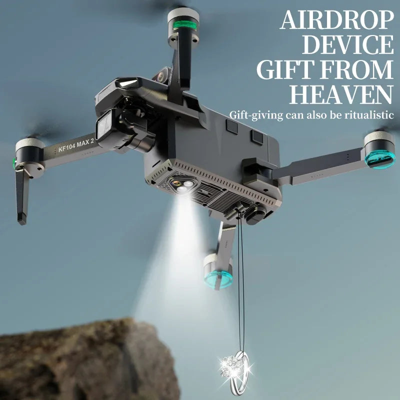 Teeggi KF104 MAX2 GPS Drone 4k Profesional 3-Axis Gimbal 360° obstacle avoidance 6KM Foldable RC with screen RC Quadcopter Dron