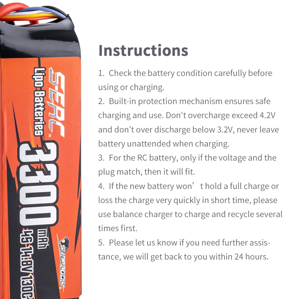 SUNPADOW 2S 3S 4S Lipo Battery for 3300mAh 4000mAh 6500 7.4V14.8V 130C TRX RC Buggy Truggy Vehicle Car Tank Monster Truck Hobby