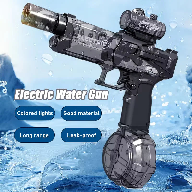 Electric Water Gun Kids Automatic Squirt Watergun Pistol With Led Lights Summer Outdoor Pool Beach Party For Adults Toys Gifts
