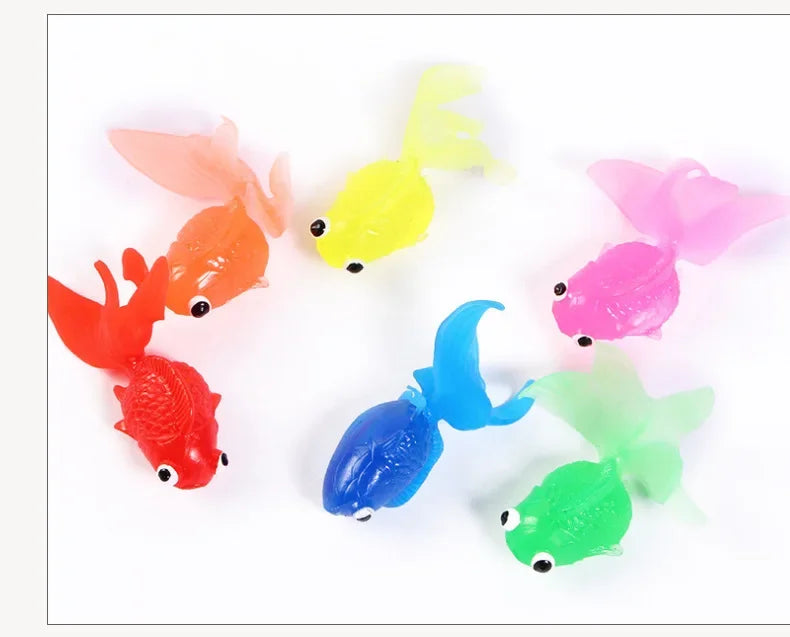 Kids Soft Rubber Gold Fish Baby Bath Toys for Children Simulation Mini Goldfish Water Toddler Fun Swimming Beach Gifts