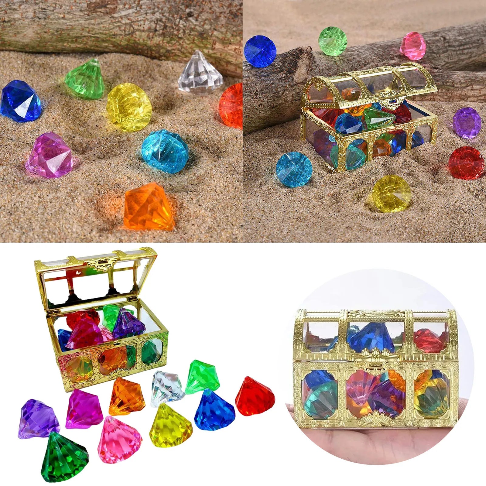 10pcs Diamond Set With Box Diving Gem Pool Toy Underwater Swimming Toy For Kids Kids Arts And Crafts Ages 2-5 Boys Fast Shipping