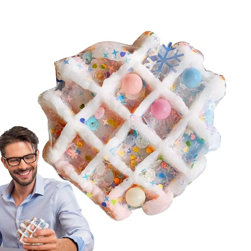 Waffle Fidget Toy Slow Rising Waffle Cookie Fidget Toys Biscuit Shape Squeezable Soft TPR Colorful Toy for Teenagers Children Bo