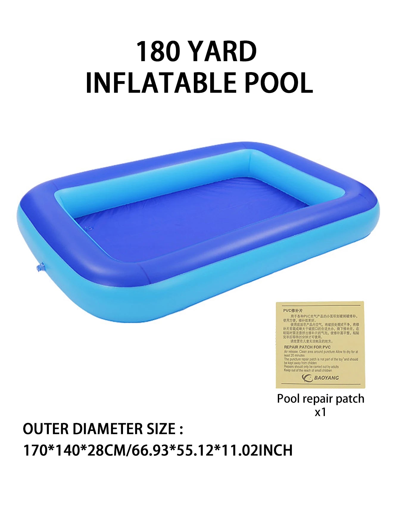 Inflatable swimming pool, suitable for indoor and outdoor water play, sand pool, summer water play toys