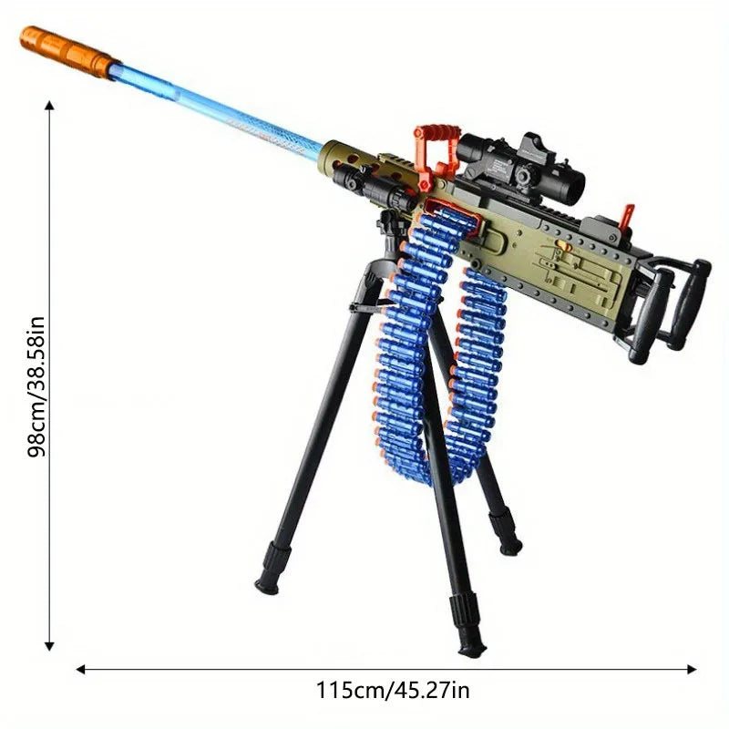 M2 Heavy Machine Gun Toy, Manual/electric Function, Simulation Soft Bullet Gun, Outdoor Shooting Toy