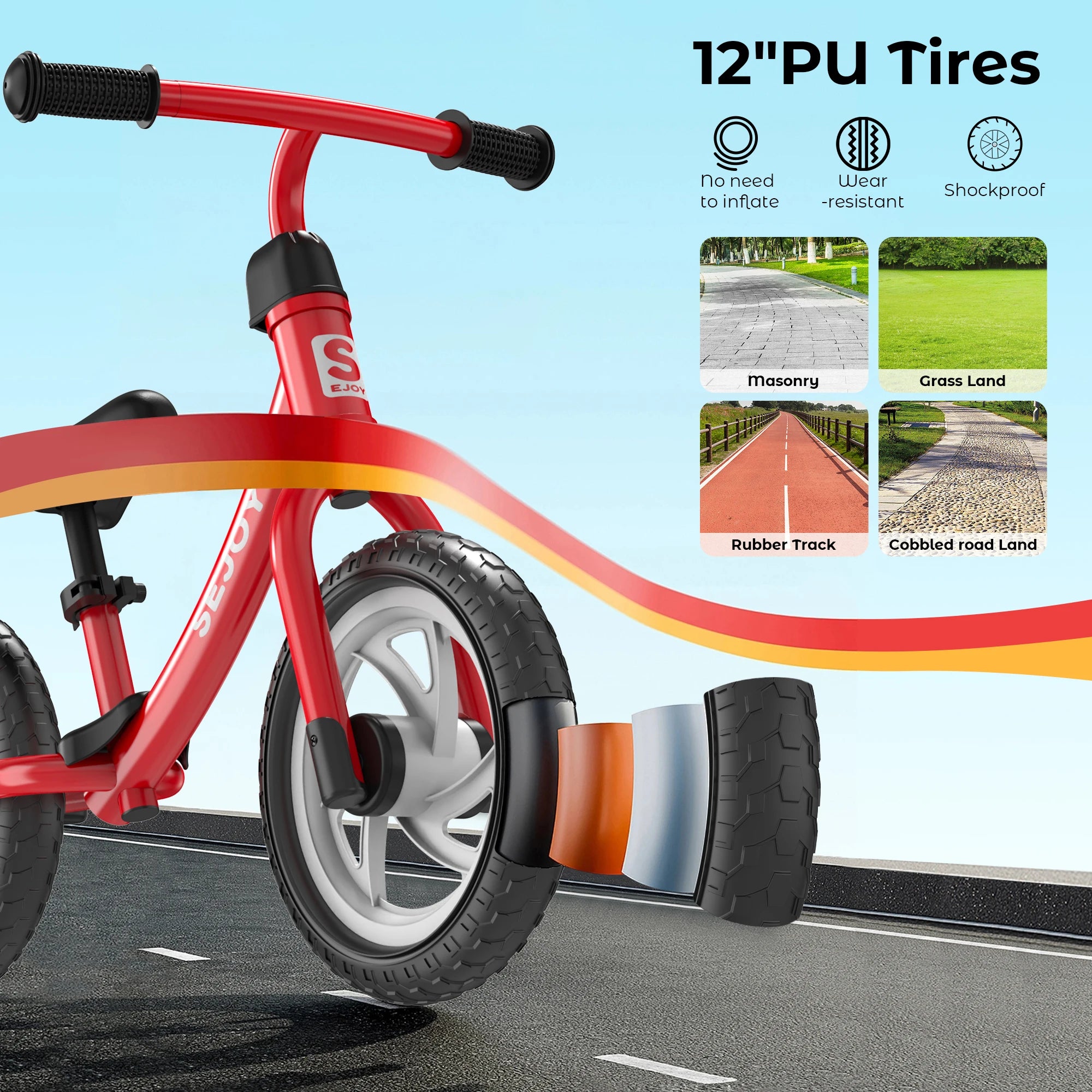 SEJOY Balance Bike  for Kids Childrens 12