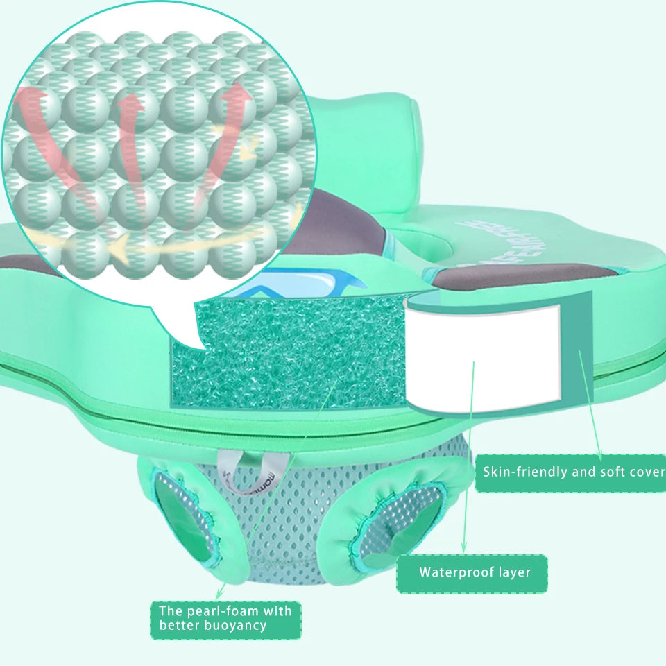 mambobaby Baby float with Seat large swimming ring for infant No Inflation pool accessories 6-18-24 months Pool game toys