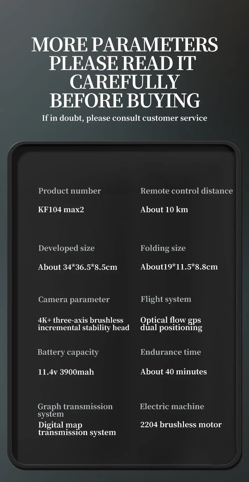 Teeggi KF104 MAX2 GPS Drone 4k Profesional 3-Axis Gimbal 360° obstacle avoidance 6KM Foldable RC with screen RC Quadcopter Dron